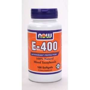  NOW Foods   E 400 (Mixed Tocopherols) 100 softgels Health 