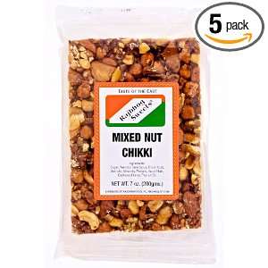 Rajbhog Mixed Nut Chikki, 7 Ounce (Pack of 5)  Grocery 