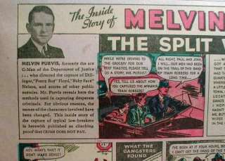 1936 newspapers w MELVIN PURVIS Junior G MAN COMICS  