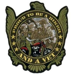 PROUD TO BE A BIKER AND A VET 9 x 10 BACK PATCH POW Military For 