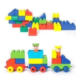  Mini Edu Animals and Edu Train Block Set by Edushape Toys 