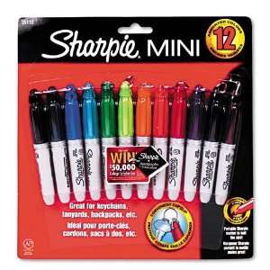 Sharpie® Mini Permanent Markers, Fine Point, Assorted, 12/Set