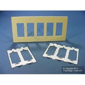 Leviton Ivory 5 Gang Midway Size Decora Screwless Wallplate Cover GFCI 