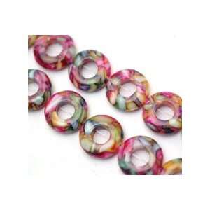   Dyed Mother of Pearl and Resin Donut Beads 20mm Arts, Crafts & Sewing