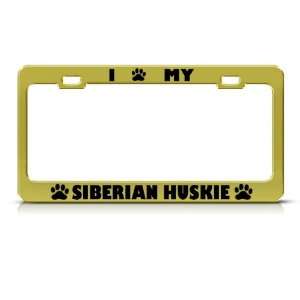  Siberian Huskie Dog Animal Metal license plate frame Tag 