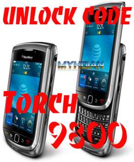 UNLOCK Code For AT&T Blackberry Torch 9800 Bold 9700 ★  