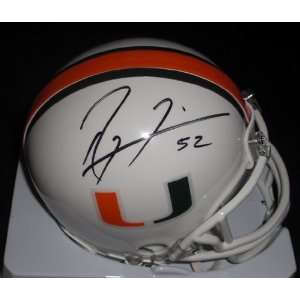  Ray Lewis Autographed Miami Hurricanes UM Mini Helmet 