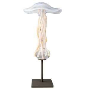 Scm19glt + Jelly Fish Sculpture on a Stand + 14 inch + Glass and Metal 
