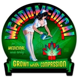 Mendo Medical Pinup Girls Round Banner Metal Sign   Victory Vintage 