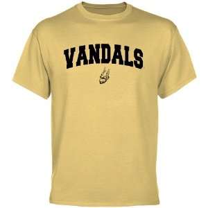  NCAA Idaho Vandals Light Gold Logo Arch T shirt Sports 