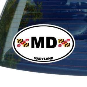 MD MARYLAND State Auto Oval Flag   Window Bumper Laptop Sticker