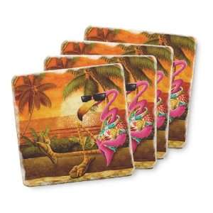  Sunset Flamingo Coasters