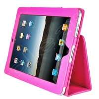 Magnetic iPad 1 Leather Case Cover with Stand Hot Pink  