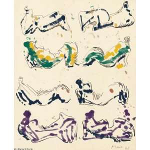   Henry Moore   32 x 40 inches   Eight Reclining Figures