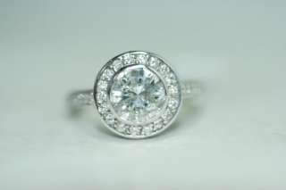 13ct Diamond Bezel w/ Micro Pave Setting Engagement Ring  