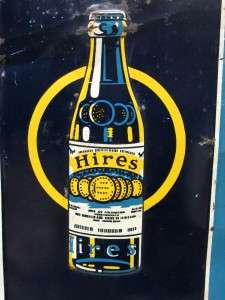 Vintage Embossed Hires Root Beer Sign Antique Signs Old Rare Bottle 