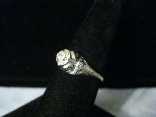 ANTIQUE 18K WHITE GOLD .56 CT. OLD EUROPEAN CUT SOLITAIRE DIAMOND RING 