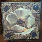 MAGNOLIA Picture Magnolias Glass Framed Southern Flowers in Vase NEW