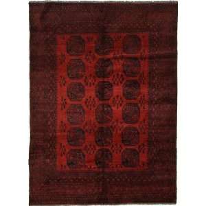  69 x 94 Red Hand Knotted Wool Afghan Rug Furniture 