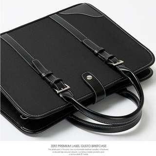   ZERA Premium Label PU Leather GUSTO Soft Briefcase J102US Black  