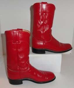 Justin L3055 Women 10 Red Kipskin Roper Western Boots 5B  