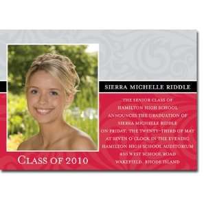   Collections   Graduation Invitations (Damask   Red & Black with Photo