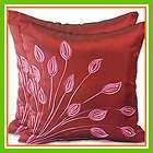 Pcs. Thai Silk Throw Pillow Cases Cushion Cover RED 18 Flower Bunch 