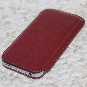 com Visions Apple Iphone 4 Soft Leather Pouch (Red) 16gb, 32gb Iphone 