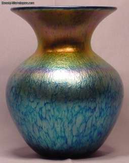 Exquisite Lundberg Studios Iridescent Art Glass Vase  
