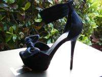 BEBE SHOES PLATFORMS heels pumps Luella black satin  