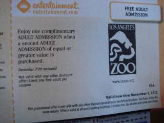Los Angeles Zoo coupon EXP 11 2012  