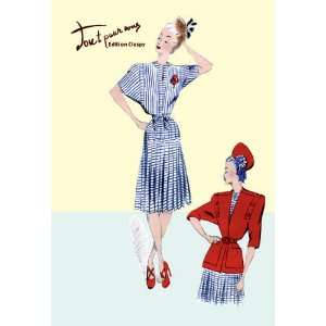  Pleated Sailor Dress with Jacket 12x18 Giclee on canvas 