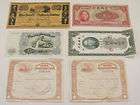 LOT OF 6 VINTAGE WORLD CURRENCY AND LIQUOR STAMPS