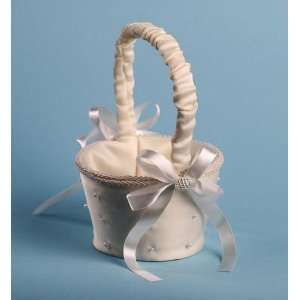  Elegant and Romantic Ivory Satin Bow and Pearl Accent 