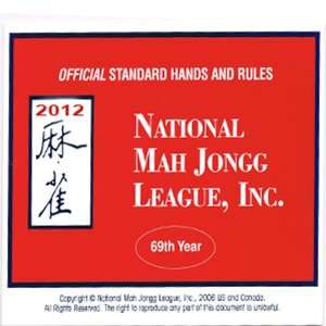  National Mah Jongg League 2012 Scorecard Standard 
