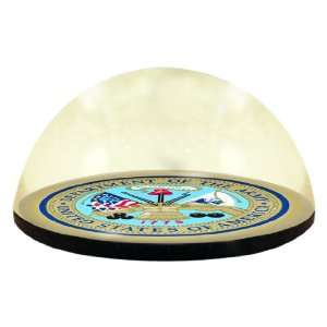   States Army Round Crystal Magnetized Paperweight