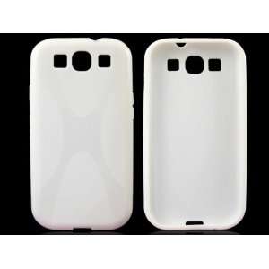 White X Shape Soft TPU Case Cover Skin for Samsung i9300 