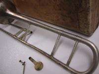White KING Slide Trombone Silver 1910 1915 W/ Case ~  