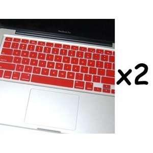 Bluecell 2 Pcs Red Keyboard Cover for Apple Macbook/Macbook Pro 13 15 