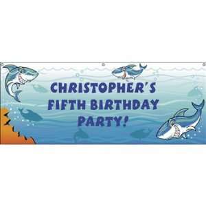 Personalized Small Jawsome Shark Party Banner   Party Decorations 