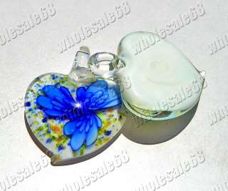 Wholesale 24pcs Flower Heart Murano glass Pendant Free  