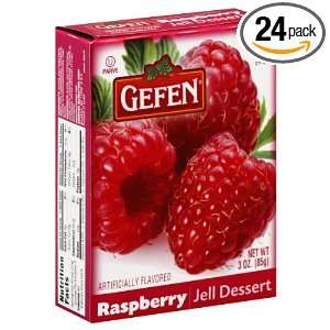 Gefen Jello Raspberry, 3 Ounce (Pack of 24)  Grocery 