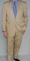 Jos A Bank 2pc Suit 43R 34W Light Tan Cotton Blend  