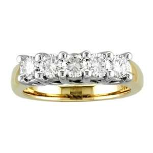  14k Two Tone Gold Lucida Wedding Band with 1.05ct tw Round 