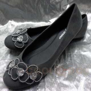   Fashion Casual Grey Velvet Flats Shoes NEW All Size LETICIA 71 GREY