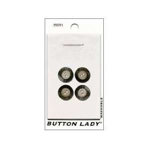  JHB Button Lady Buttons Blue With Clear 1/2 4pc (6 Pack 