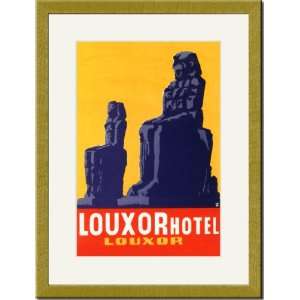   Framed/Matted Print 17x23, Louxor Hotel Luggage Label