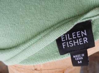 EUC Eileen Fisher Silk/Cashmere Blend Mint Green Drape Front Long 