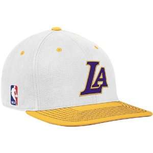 Los Angeles Lakers Official On Court Hat (White/Gold) L/XL  