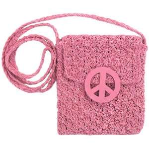  PINK PEACE SIGN CROCHETED HIPSTER / CROSSBODY Everything 